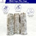 White Sage Sticks Pack of 3, Sage Smudge Kit 4'' Long Dried Sage Sticks for Medi... - Image 3