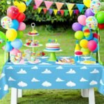 3 PCS Blue Sky and White Clouds Tablecloth Birthday Party Supplies 54 x108 Inch ... - Image 3