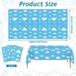3 PCS Blue Sky and White Clouds Tablecloth Birthday Party Supplies 54 x108 Inch ... - Image 4