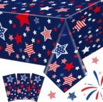 Newwiee 3 Pcs 4th of July Tablecloth 54 x 108 Inch Patriotic Memorial Day Table ... - Image 2