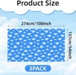 3-Piece 54 x 108 Inch Blue Sky Cloud Plastic Tablecloth – Cartoon Story Inspired... - Image 3