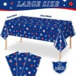 3 Pack Memorial Day Tablecloth Decorations, 4th of July Plastic Table Cloth Amer... - Image 3