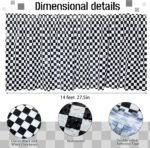 2 Pack White and Black Table Skirt Racing Car Party Decorations Plastic Checkere... - Image 7