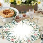 Paper Placemats Disposable 50 Pack Pink Floral Eucalyptus Placemats 13.4 Inch Ro... - Image 5