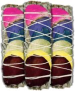 ESPOIR & AMOUR 7 Chakra Sage - 3 Spiritual White Sage Sticks with 7 Chakra Rose ... - Image 2