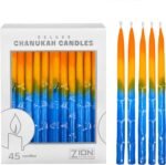 Zion Judaica Multi-PK Hanukkah Candles Sunburst Colors 2 Sets of 45 Decorative C... - Image 3