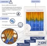 Zion Judaica Multi-PK Hanukkah Candles Sunburst Colors 2 Sets of 45 Decorative C... - Image 5