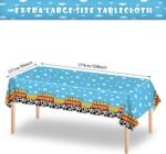 3 Pack Cartoon Story Birthday Party Supplies Cow Pattern Printed Table Cover Blu... - Image 5