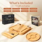 SMIRLY Charcuterie Large Bamboo Cheese Board Set for Serving - House Warming Gif... - Image 3