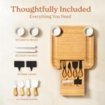 SMIRLY Charcuterie Large Bamboo Cheese Board Set for Serving - House Warming Gif... - Image 4