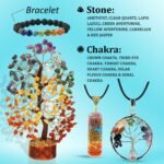 Seven Chakra Healing Crystal Tree Kit with 7 Chakra Bracelet and 2 Pendant Neckl... - Image 3