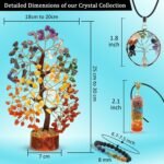 Seven Chakra Healing Crystal Tree Kit with 7 Chakra Bracelet and 2 Pendant Neckl... - Image 5
