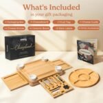 SMIRLY Charcuterie Boards Set - Large Bamboo Cheese Board Set - House Warming Gi... - Image 3