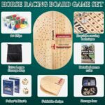 24.8in Wood Horse Race Board Game,Foldable Horse Racing Game,Large Size,with 11 ... - Image 3