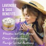 Lavender Sage Smudge Candle (6oz) Soothe & Reset - Pure Sage Energy Cleansing Ca... - Image 4