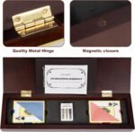 Cribbage Board Game Set, Premium Wooden Board with Magnetic Lock and Metal Pegs,... - Image 4