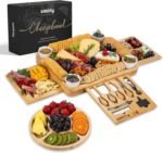 SMIRLY Charcuterie Boards Set - Large Bamboo Cheese Board Set - House Warming Gi... - Image 2