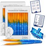 Zion Judaica Multi-PK Hanukkah Candles Sunburst Colors 2 Sets of 45 Decorative C... - Image 2