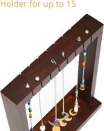 Moon Phase Pendulum Display Stand with Tray, Wood Wiccan Crystal Holder for Up 1... - Image 6