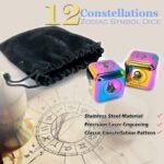 2Pcs/Set Metal 12 Constellation Dice Set, Laser Engraved 6-Sided Stainless Steel... - Image 3