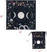 VIDAYA Altar Cloth, Thick Velvet Fabric Celtic Triple Moon Pentagram Tarot Cloth... - Image 3