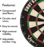 Viper by GLD Products Shot King Regulation Bristle Steel Tip Dartboard Set with ... - Image 4