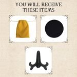 Black Obsidian Scrying Mirror, Black Obsidian Feng Shui Mirror with Stand and St... - Image 4