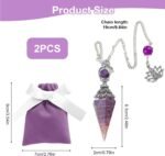 Amethyst Crystal Pendulum for Divination and Energy Balancing, Resin Hexagonal P... - Image 3