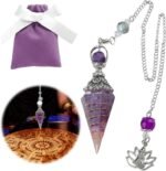 Amethyst Crystal Pendulum for Divination and Energy Balancing, Resin Hexagonal P... - Image 8