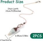 2 pcs Natural Aquamarine Crystal Pendulums Pendulum Crystals Spiritual Pendant S... - Image 3
