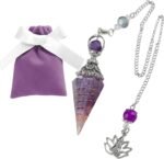 Amethyst Crystal Pendulum for Divination and Energy Balancing, Resin Hexagonal P... - Image 2